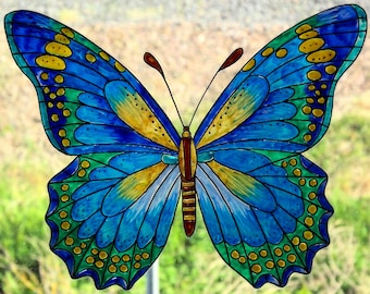 wicoart sticker window color cling stained glass decal art vitrail papillon d'été random colors
