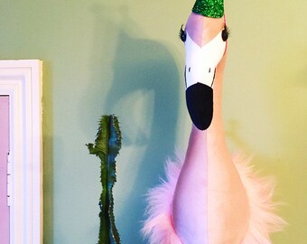 Party Flamingo .. faux taxidermy