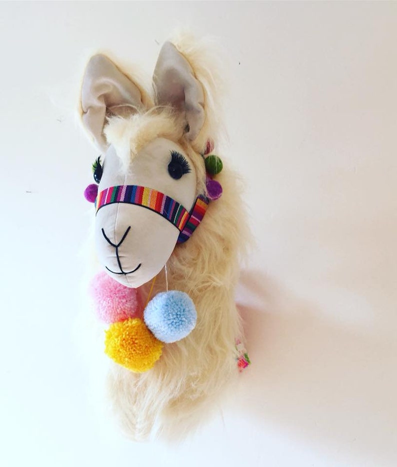 Llama.Super FLUFFY faux fur LLAMA wall mount faux | Etsy