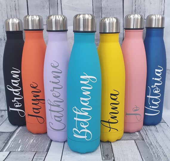 Personalised Name Thermal Water Bottle. Personalize Personalise Thermal  Flask Thermos 