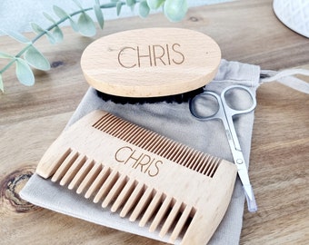 Personalised mens beard grooming set