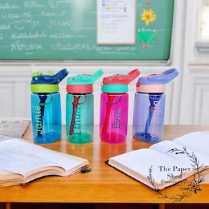2 PACK Children Personalised Back To School Drinks Water Bottle Kids