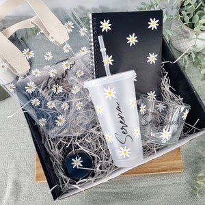 Personalised - Gift Set - Birthday Present - For Her - Birthday - Hamper Daisy Themed - Dasies Flowers