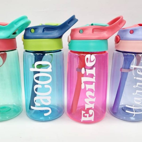 Children personalised back to school drinks water bottle kids