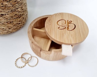 Bamboo engraved trinket jewellery box