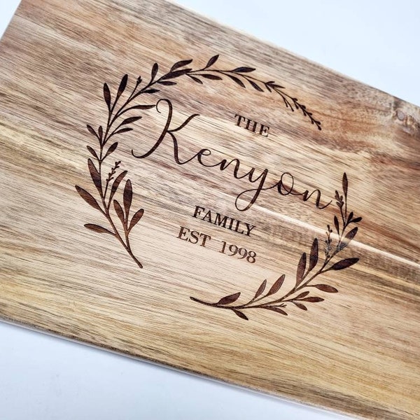 Couples wedding family chopping Board wooden engraved