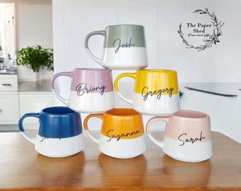 Speckled Pattern Personalised Drink Mug with Name - Pastel Bright