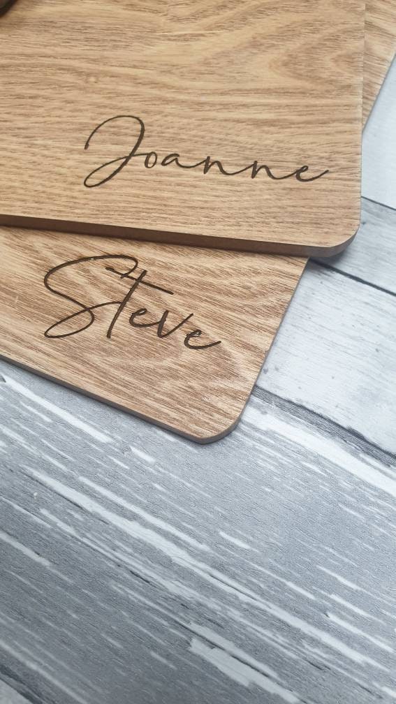 Engraved Personalised Wooden Placemats and Drinks Coaster Sets Etsy