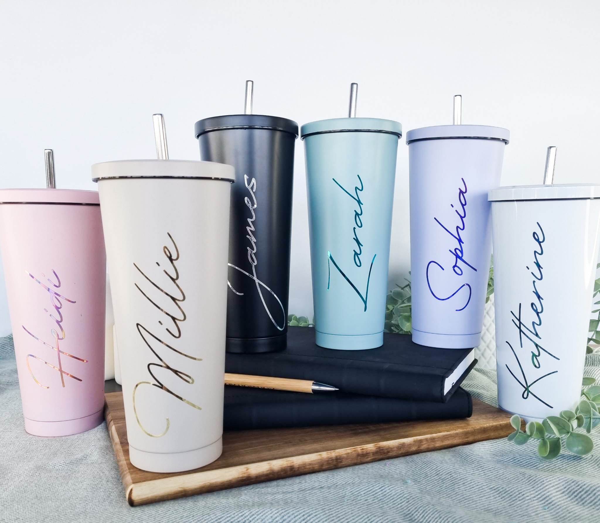 Pastel Tall 600ml Insulated Personalised Tumbler With Lid and