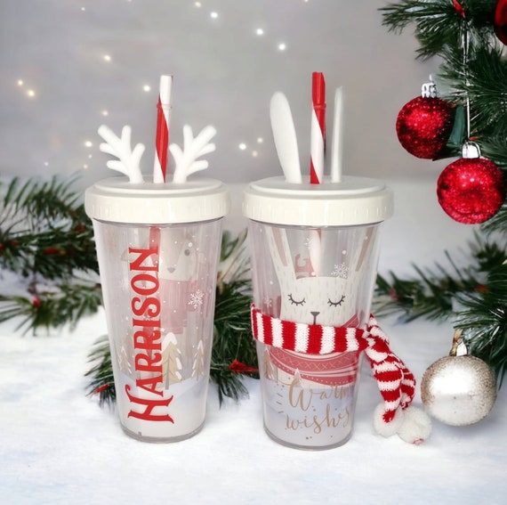 Christmas Personalised Tumbler With Straw 