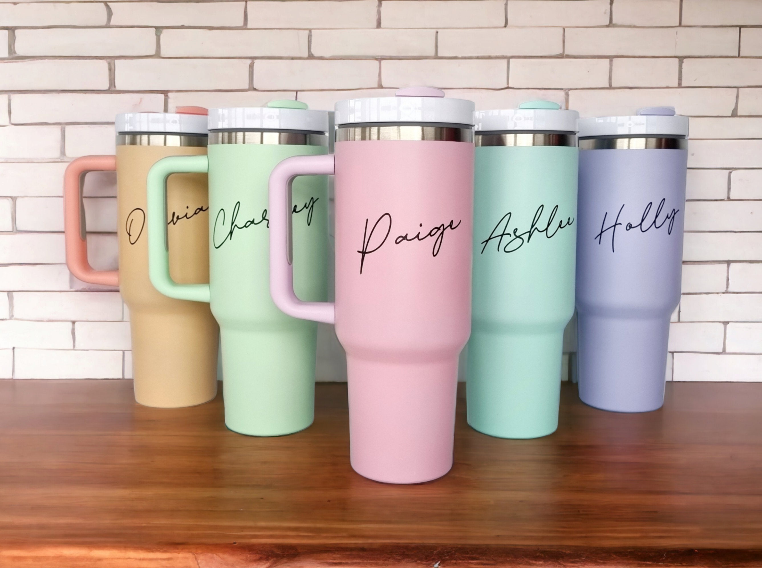 Personalised or Blank 40oz Stanley Dupes Travel Mugs Pastel Colours Mug
