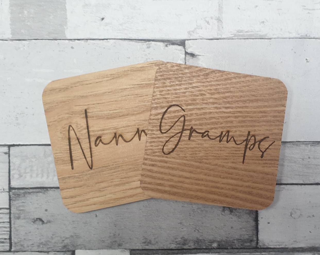 Engraved Personalised Wooden Placemats and Drinks Coaster Sets Etsy