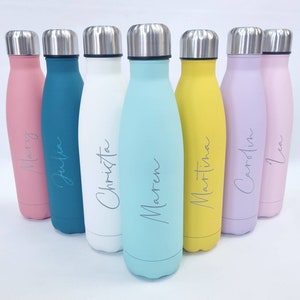 Personalised name thermal water bottle engraved