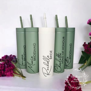 Skinny Tumbler Personalised Name wedding bridesmaid bridal party