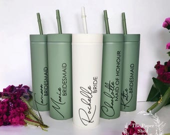 Skinny Tumbler Personalised Name wedding bridesmaid bridal party
