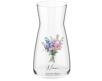 Nan Nanny Mothers Day Birthday Day Gift Vase Flowers Personalised