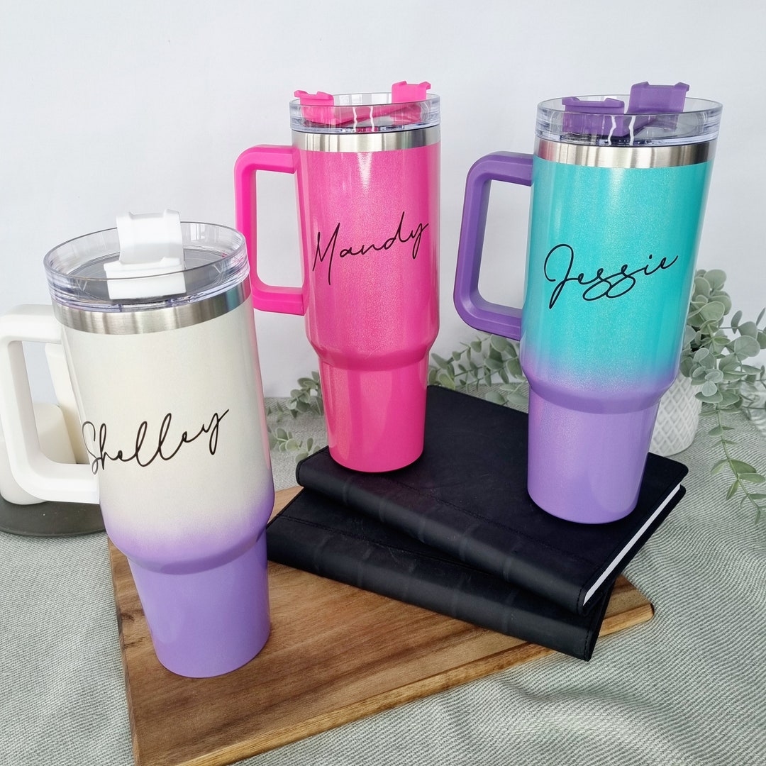 Personalised or Blank 40oz Stanley Dupes Travel Mugs Shimmer Etsy UK