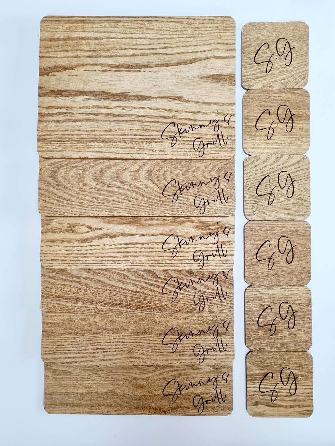 Engraved Personalised Wooden Placemats and Drinks Coaster Sets Etsy