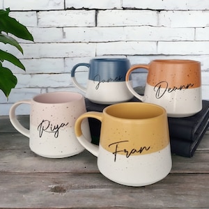 Speckled Pattern Personalised Drink Mug with Name - Pastel Bright