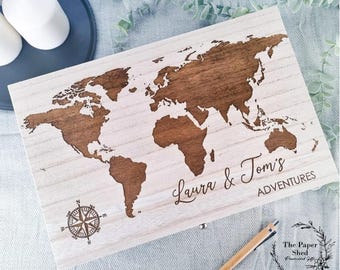 Couples Adventure Map Keepsake Memory Box