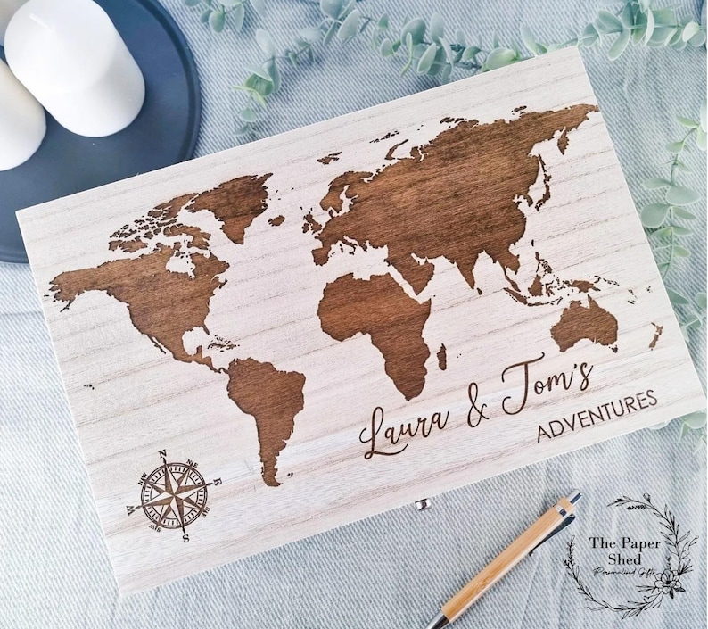 Couples Adventure Map Keepsake Memory Box - Etsy UK