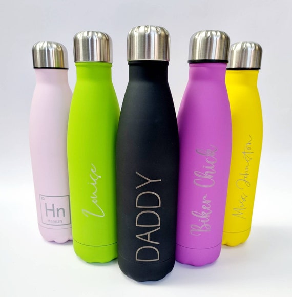 Personalised Name Thermal Water Bottle. Personalize Personalise Thermal  Flask Thermos 