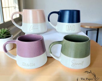 Engraved Speckled Pattern Personalised Drink Mug with Name - Pastel Bright