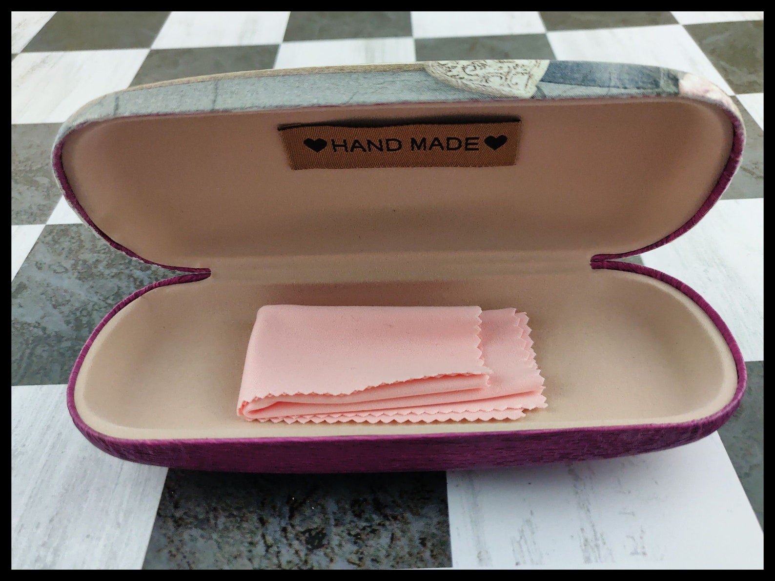 Hard Glasses case Home design Black and white Eyeglasses case Etsy