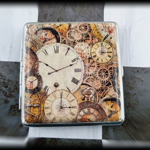 Portasigarette king size portasigarette steampunk orologio lavoro stampa portasigarette
