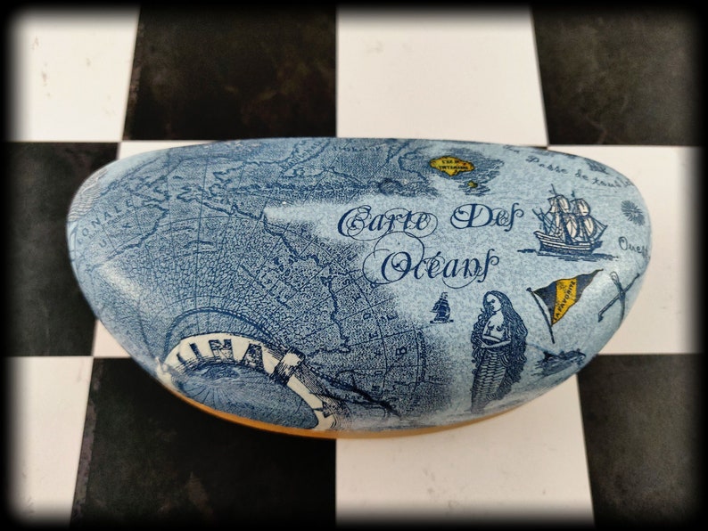 World Map Sunglasses Case Hard Blue Print Eyeglass Case Hard Etsy