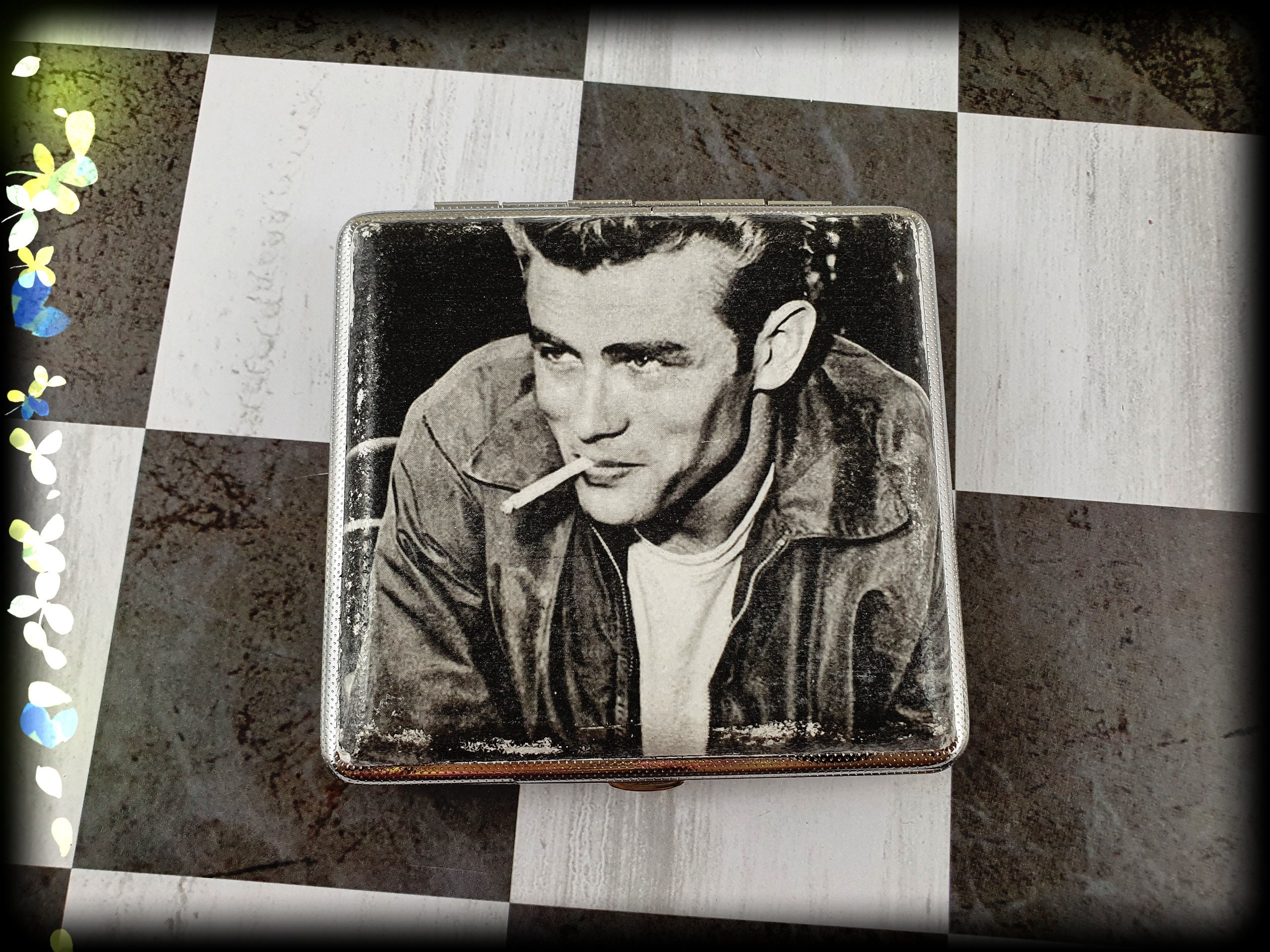 Men Cigarette Case James Dean Art Design Id Case, Black and White American  Actor Hollywood Movie Gift for Men, Cigarette Holder