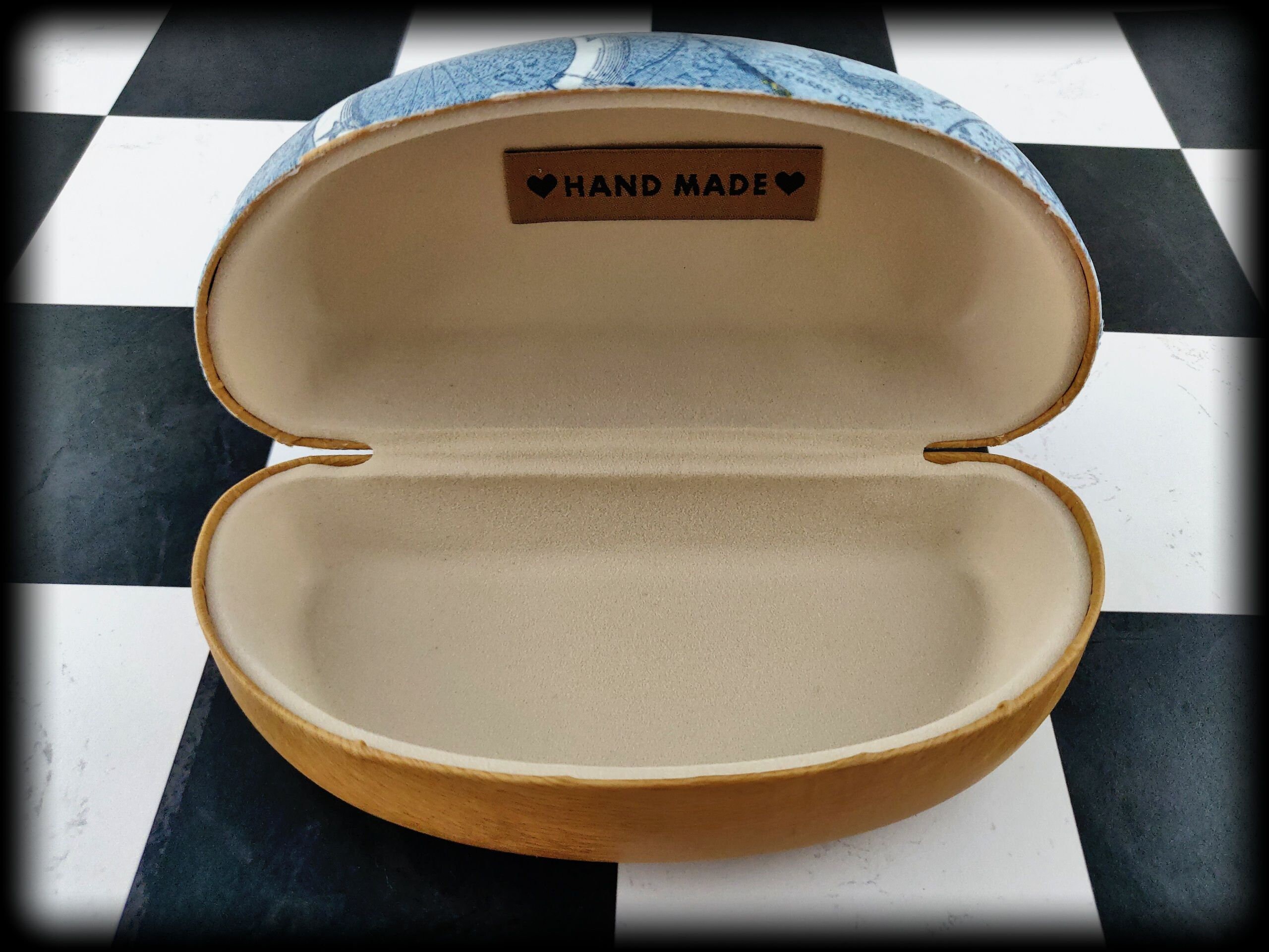 World Map Sunglasses Case Hard Blue Print Eyeglass Case Hard Etsy