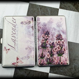 Zigarettenhülle Lavendel Pflanzenliebhaber Geschenk, Lavendel Blumen Visitenkartenhalter, Kreditkartenhalter
