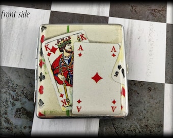 Cigarette Case Poker Cards, Cigarette Holder Playing cards, Pocker Lover Gift, Ace Cards, Gift for Smokers