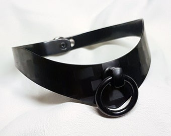 Exklusives BDSM Edelstahl Halsband Schwarz abschließbar