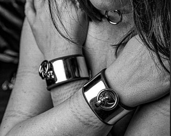 Handcuffs Wristcuffs stainless steel custom handmade story of O bondage bdsm fetish slave sub hand cuffs