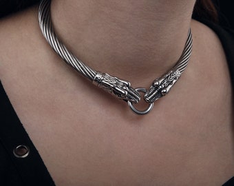 BDSM collar choker dragon LARP gothic jewelry