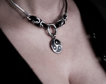 collar choker necklace stainless steel triskel BDSM for every day use jewelry triskelion