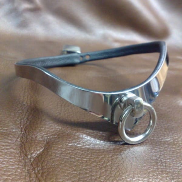 exclusive BDSM stainless steel collar choker necklace ring of O neckband Sub lockable slim elegant custom made engravable individually