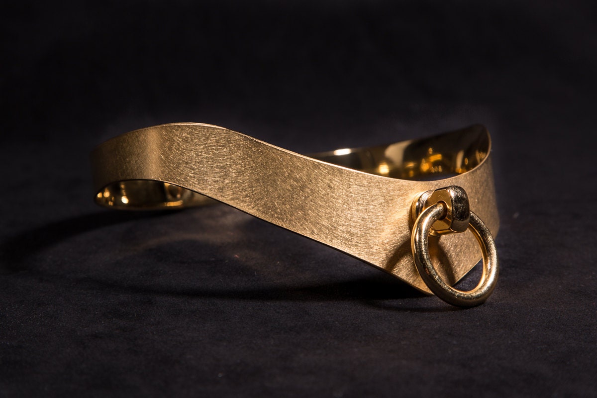 Gold plated stainless Steel collar BDSM steampunk Story of O Etsy