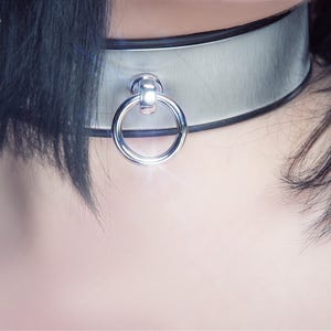 BDSMcollar Collar Stainless Steel BDSM Story of O Neck Corset Choker leather lining lockable jewelry Ring of O slave Metall Geyer image 3