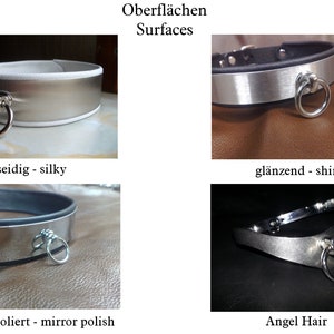 BDSMcollar Collar Stainless Steel BDSM Story of O Neck Corset Choker leather lining lockable jewelry Ring of O slave Metall Geyer image 7