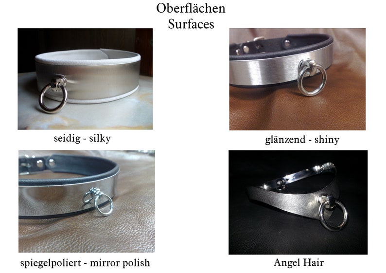 BDSMcollar Collar Stainless Steel BDSM Story of O Neck Corset Choker leather lining lockable jewelry Ring of O slave Metall Geyer image 7