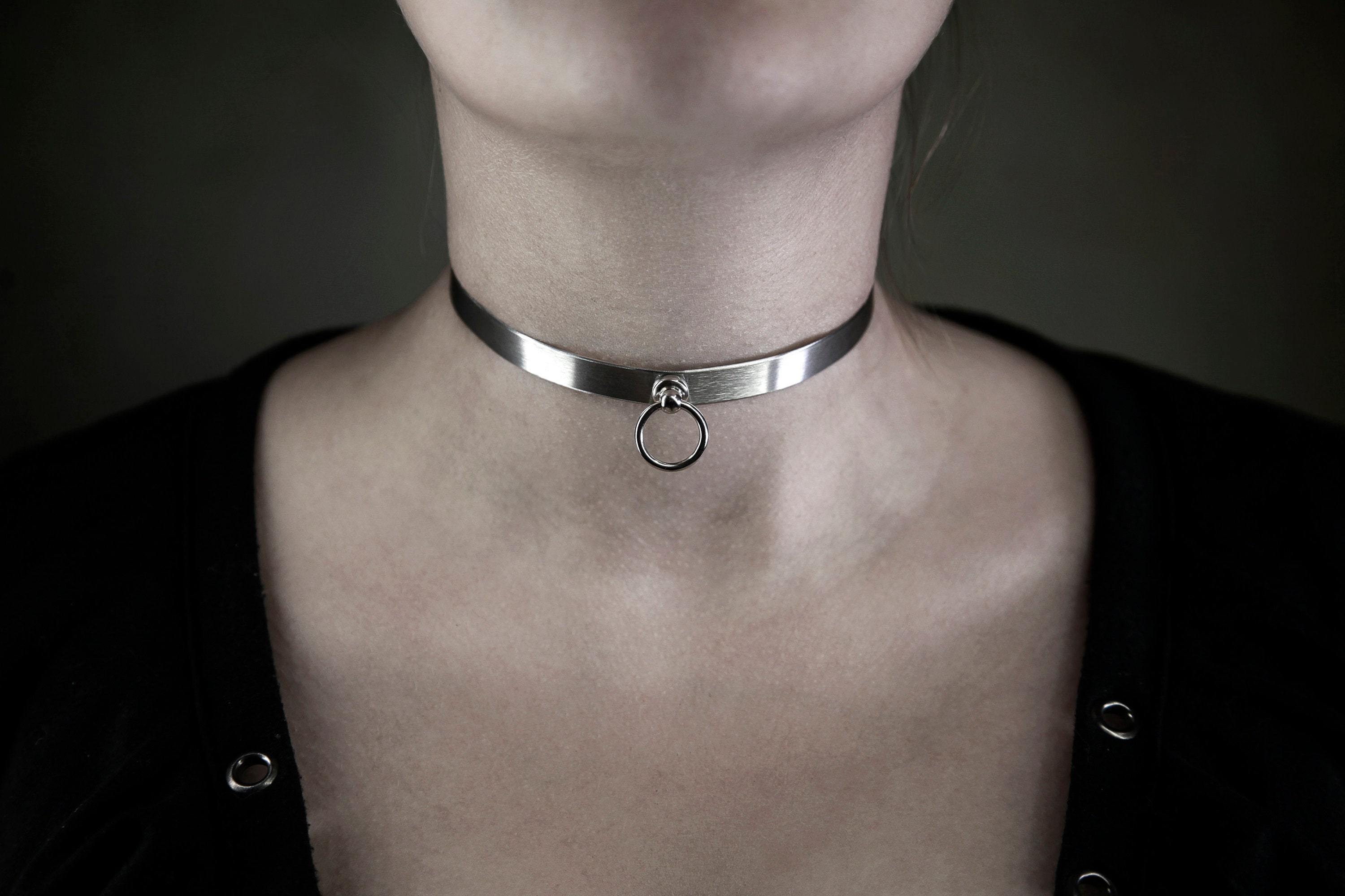 Necklace BDSM History o Neck corset choker stainless steel Etsy