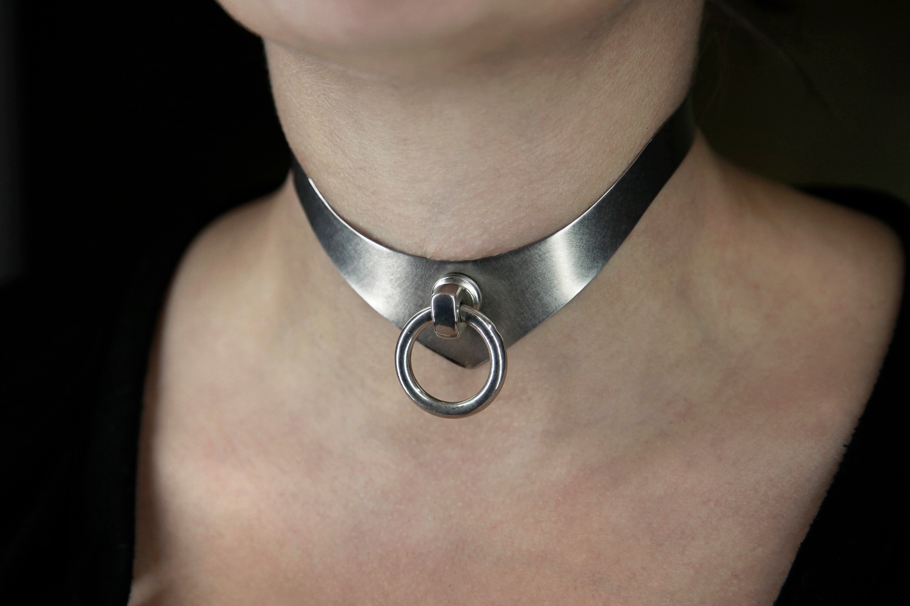 Exclusive BDSM stainless steel collar choker necklace ring of Etsy