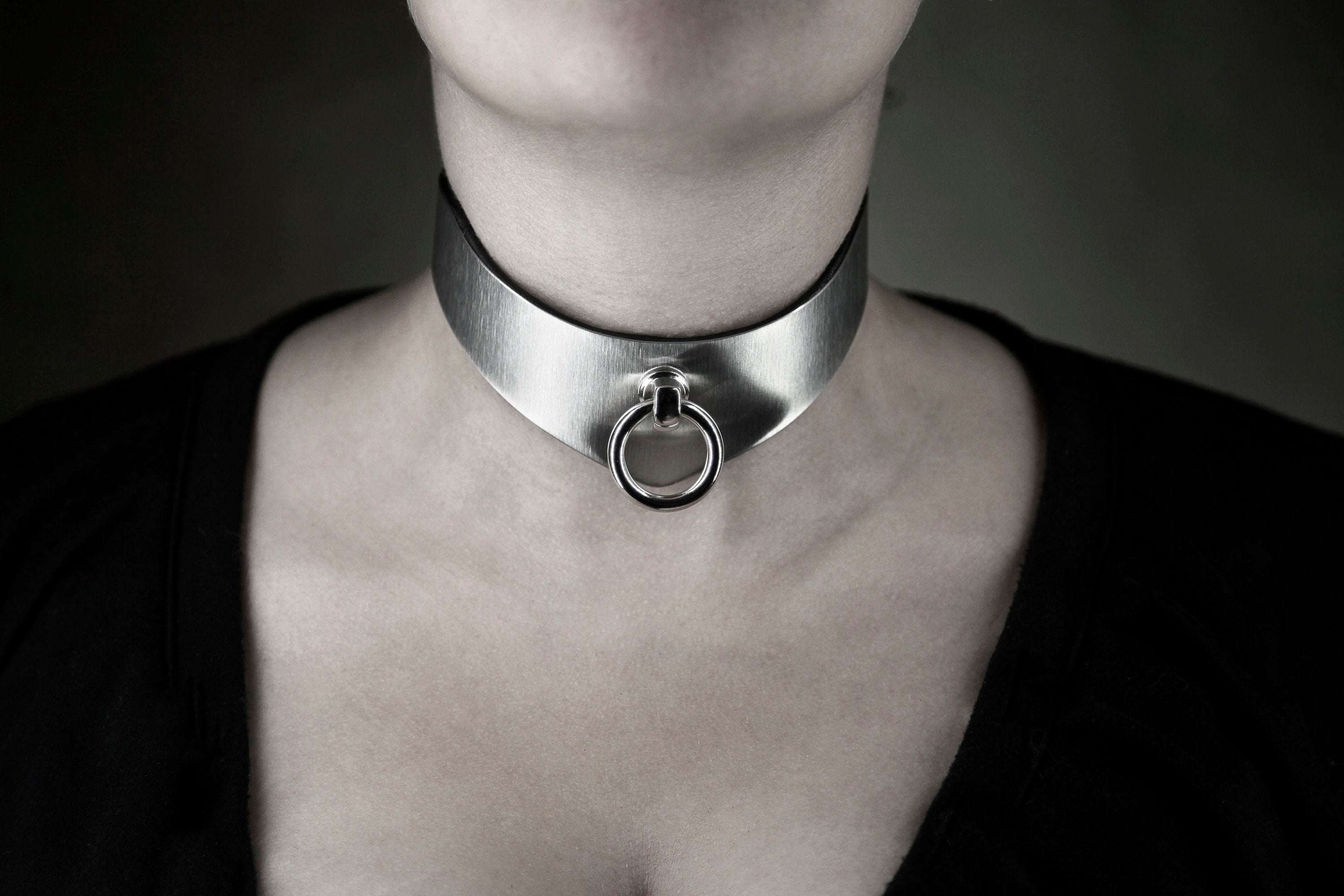 Collar stainless steel lockable jewelry BDSM satin necklace Etsy