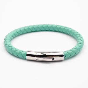 Turquoise Leather Bracelet, Green Bracelet, Genuine Leather Bracelet for men, Minimal bracelet, Casual Bracelet