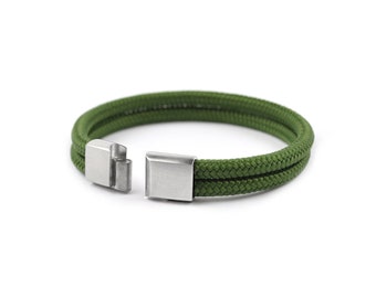 Men Bracelet. Rope Bracelet. Sport Bracelet. Gift for him.  Green bracelet. Man's Bracelet. Minimal Bracelet. Bracelet for men. Man bracelet