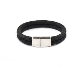 Men Bracelet. Black bracelet. Rope Bracelet. Man Bracelet. Gift for him. Men's bracelet. Man's Bracelet. Minimal Bracelet. Sport bracelet