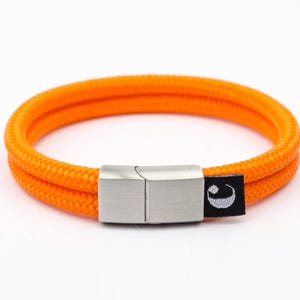 Orange reparmband. Segelreparmband. Orange minimalistiskt armband. Herrarmband. Present till honom. Sportarmband i marint stil.
